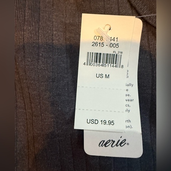 Aerie charcoal gray scoop neck tank top Medium NWT‎ - Picture 3 of 5